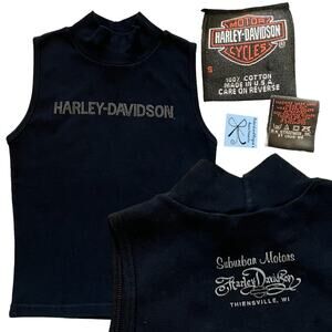 Harley-Davidson Sleeveless Mockneck Top Sz S